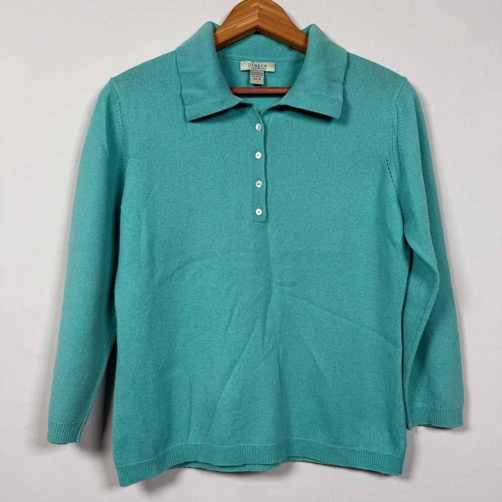 Geneva 100% Cashmere Teal  Sweater, Size M, Great Condition!